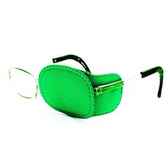 Детский окклюдер на очки из гипоаллергенного материала, зеленый, для коррекции зрения при амблиопии, Цвет силиконовых заушников: Зеленый, изображение 2