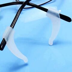 Набор - силиконовые заушники для очков, матово-белые, Цвет силиконовых заушников: Бело-прозрачный, изображение 2