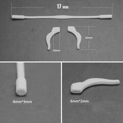 Набор - силиконовые заушники для детских очков, цветные (бело-матовый), Цвет силиконовых заушников: Бело-прозрачный, изображение 2