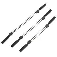 Шнурок для очков с регулировкой 40 см, Цвет силиконовых заушников: Черный, Размеры: 40 см, изображение 3