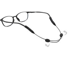Шнурок для окулярів з регулюванням 25 см, Колір силіконових завушників: Чорний, Размеры: 25 см