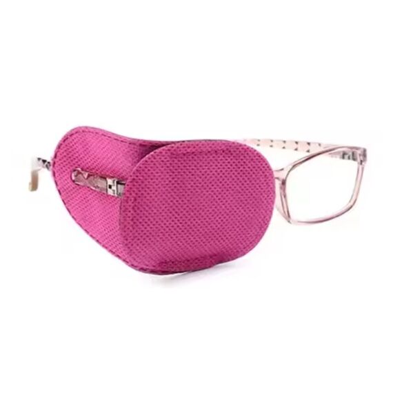 Детский окклюдер на очки для коррекции амблиопии и косоглазия (1 пара, розовый), Цвет силиконовых заушников: Розовый, изображение 2