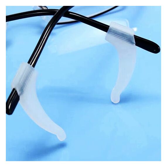 Набор - силиконовые заушники для очков, матово-белые, Цвет силиконовых заушников: Бело-прозрачный, изображение 2