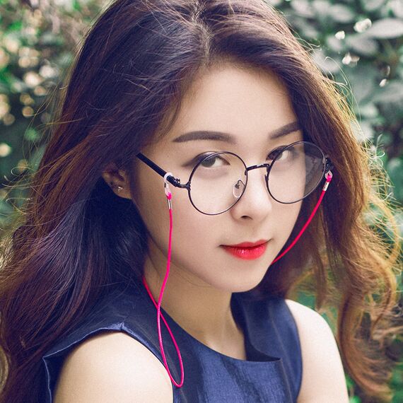 Шнурок для очков черный, Цвет силиконовых заушников: Черный, изображение 2