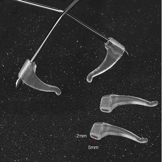 Набор - силиконовые заушники для очков, прозрачные, Цвет силиконовых заушников: Прозрачный, изображение 4